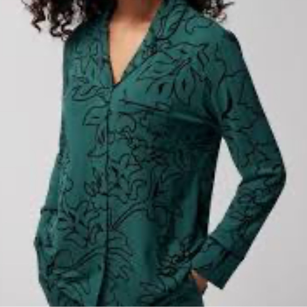 Soma Green Floral Pajama Top